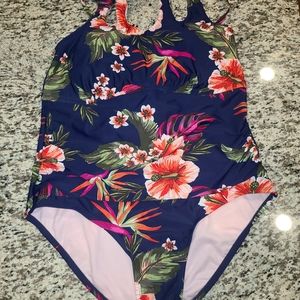 Floral one piece swimsuit